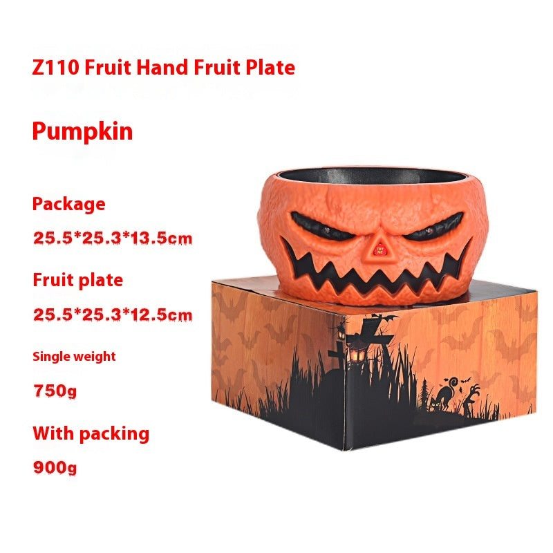 Halloween Candy Bowl | Plastic Pumpkin Bowl With Motion Activated Hand |Halloween Pumpkins Bowl For Trick-or-Treaters Party