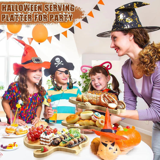 Halloween Ghost Wood Pan Plates| Bamboo Wood | Cheese Platter Tray For Candy Cookie