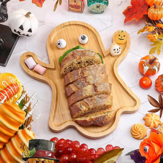 Halloween Ghost Wood Pan Plates| Bamboo Wood | Cheese Platter Tray For Candy Cookie