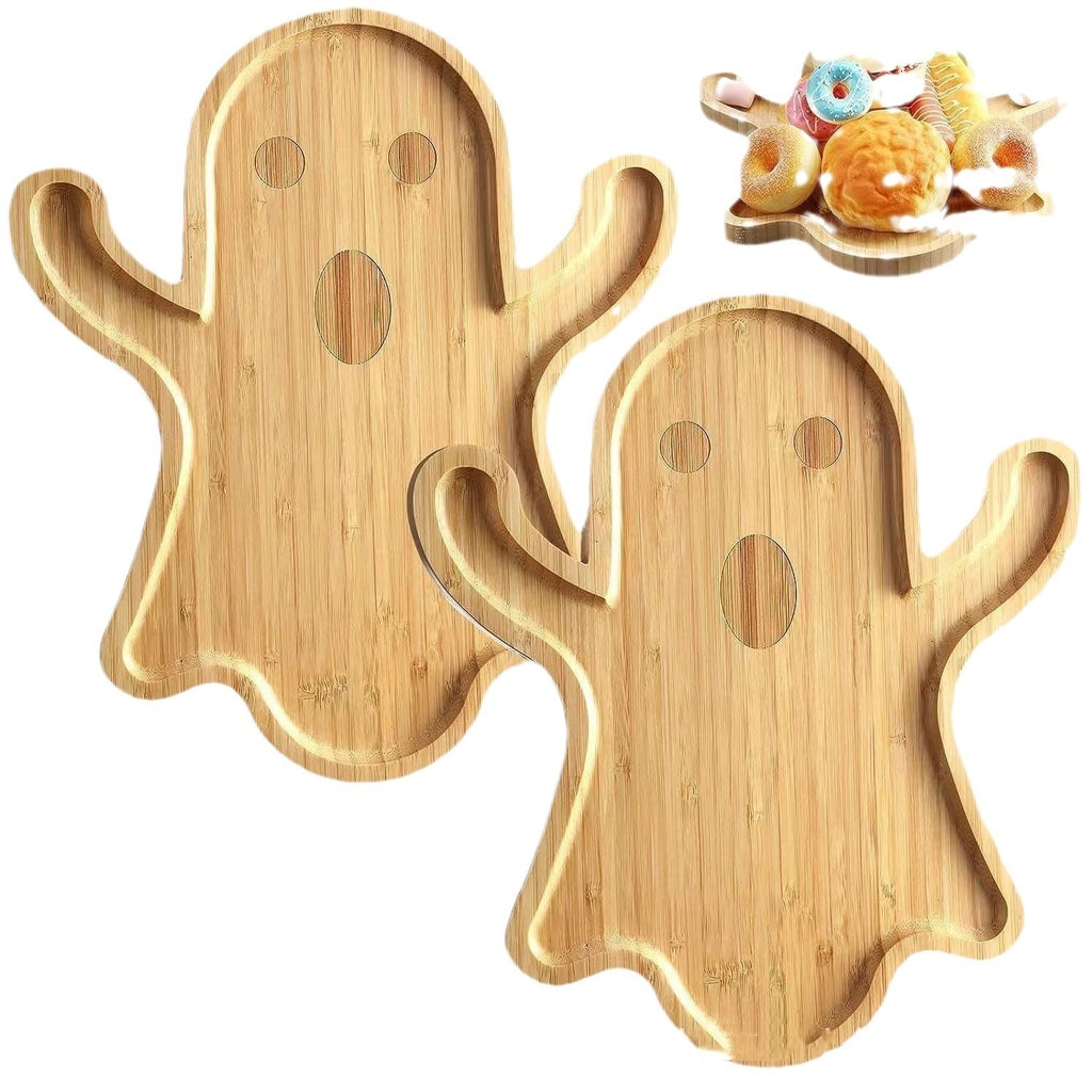 Halloween Ghost Wood Pan Plates| Bamboo Wood | Cheese Platter Tray For Candy Cookie